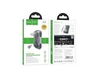 Hoco E73 Tour Car Wireless AUX Bluetooth 0.5 Receiver (Metal Grey)